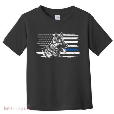 K9 Unit German Shepherd Dog Thin Blue Line Patriotic Police Toddler T-Shirt