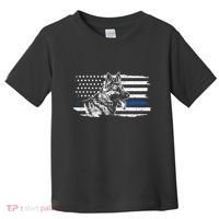 K9 Unit German Shepherd Dog Thin Blue Line Patriotic Police Toddler T-Shirt thumb 0