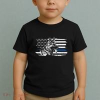 K9 Unit German Shepherd Dog Thin Blue Line Patriotic Police Toddler T-Shirt thumb 2