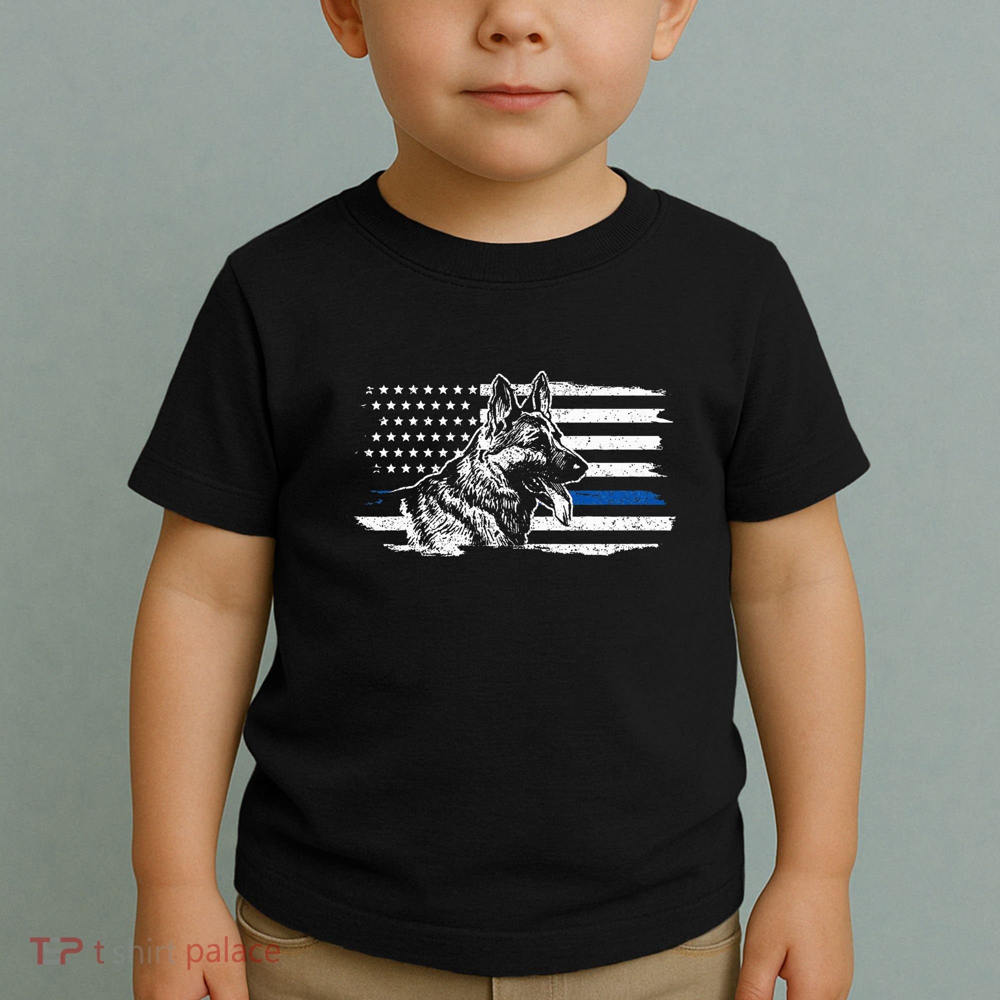 K9 Unit German Shepherd Dog Thin Blue Line Patriotic Police Toddler T-Shirt