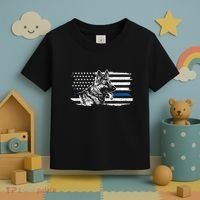 K9 Unit German Shepherd Dog Thin Blue Line Patriotic Police Toddler T-Shirt thumb 3