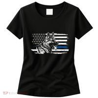 K9 Unit German Shepherd Dog Thin Blue Line Patriotic Police Women's T-Shirt thumb 0