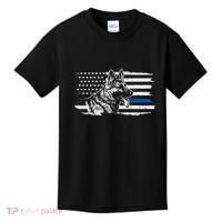 K9 Unit German Shepherd Dog Thin Blue Line Patriotic Police Kids T-Shirt thumb 0