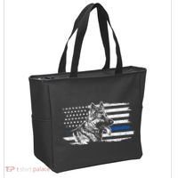 K9 Unit German Shepherd Dog Thin Blue Line Patriotic Police Tote Bag thumb 2
