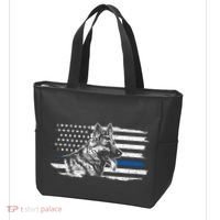 K9 Unit German Shepherd Dog Thin Blue Line Patriotic Police Tote Bag thumb 3