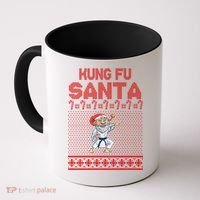 Kung Fu Santa Ugly Christmas Coffee Mug thumb 0