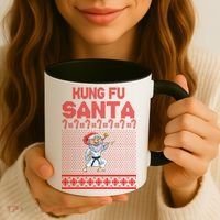 Kung Fu Santa Ugly Christmas Coffee Mug thumb 3