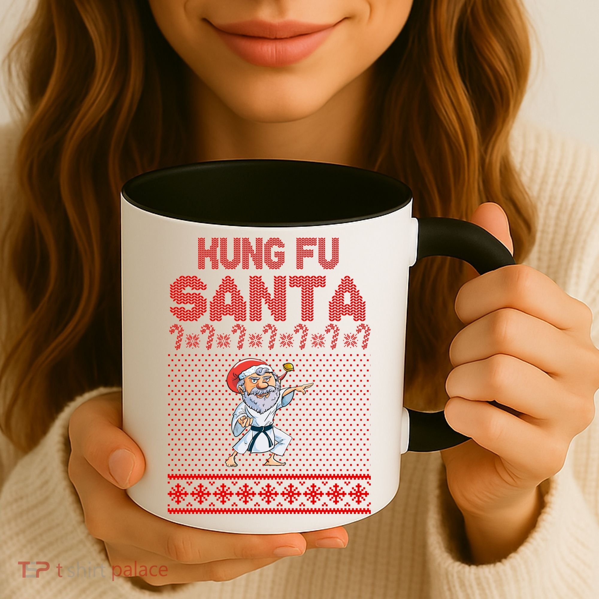 Kung Fu Santa Ugly Christmas Coffee Mug