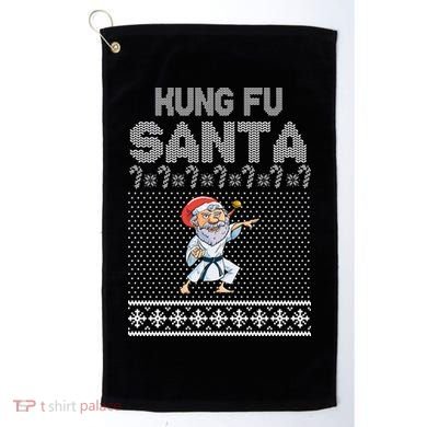 Kung Fu Santa Ugly Christmas Golf Towel