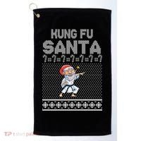 Kung Fu Santa Ugly Christmas Golf Towel thumb 0