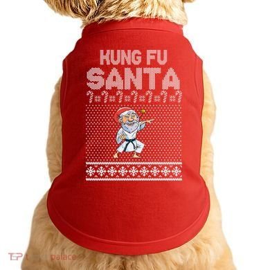 Kung Fu Santa Ugly Christmas Doggie Tank
