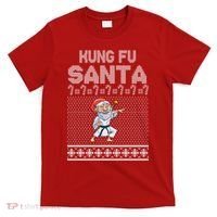Kung Fu Santa Ugly Christmas T-Shirt thumb 0
