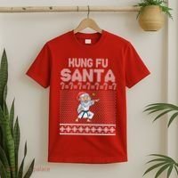 Kung Fu Santa Ugly Christmas T-Shirt thumb 2