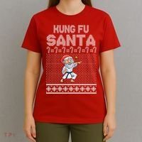 Kung Fu Santa Ugly Christmas T-Shirt thumb 4