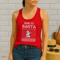Kung Fu Santa Ugly Christmas Women's Tank Top thumb 2