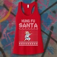 Kung Fu Santa Ugly Christmas Women's Tank Top thumb 3