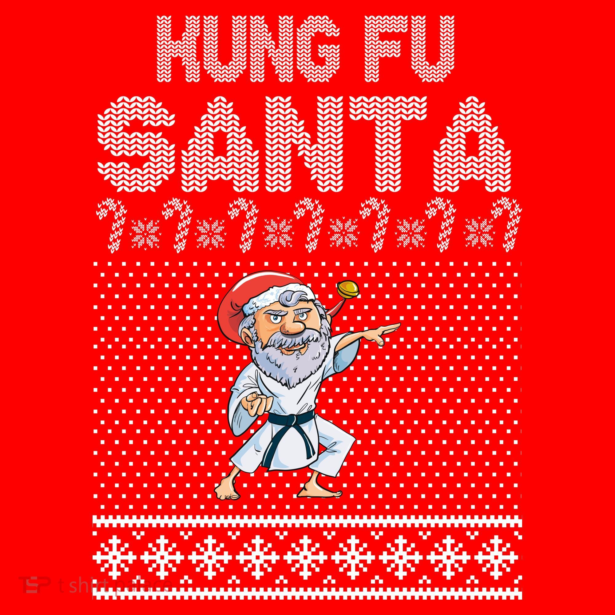 Kung Fu Santa Ugly Christmas Baby Bodysuit