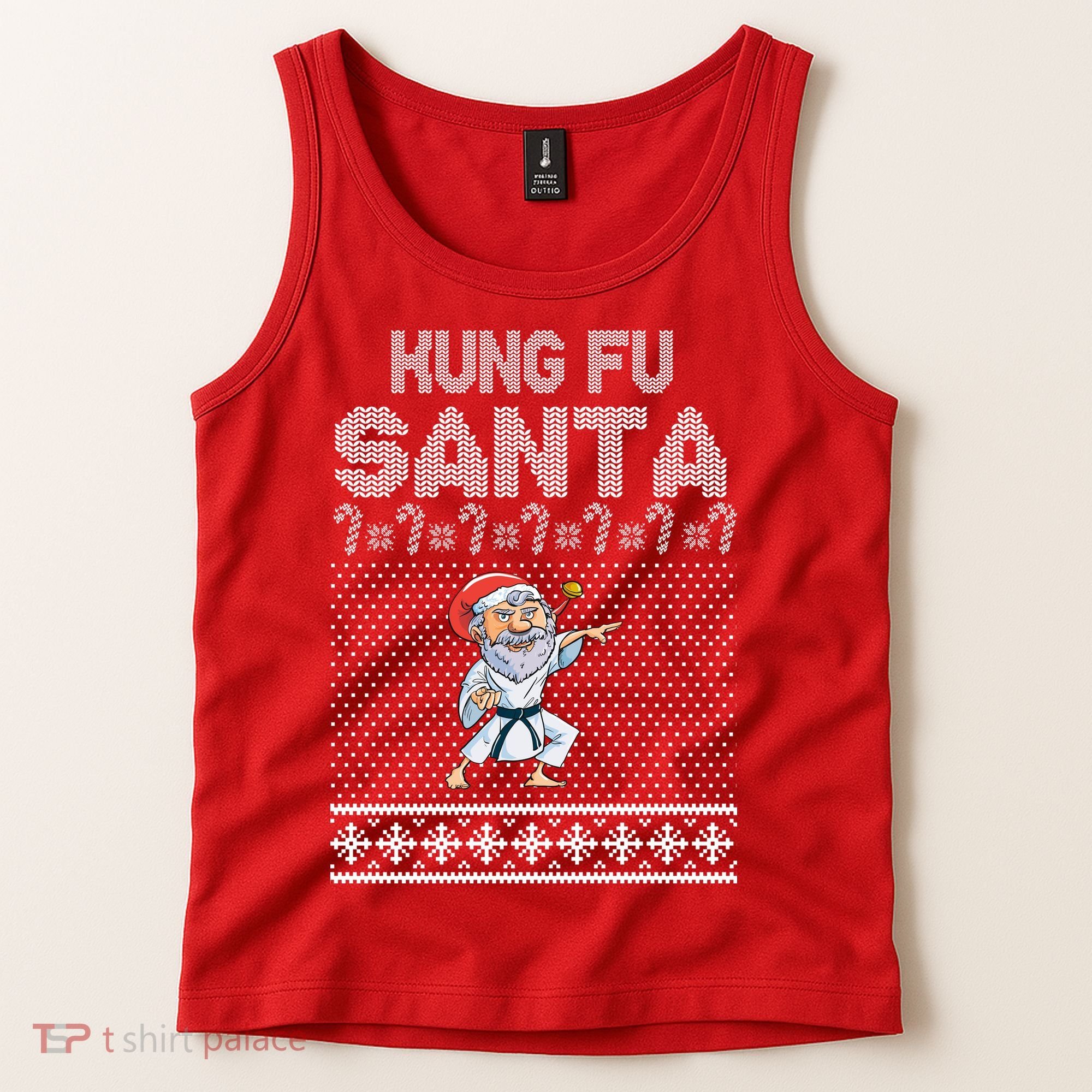 Kung Fu Santa Ugly Christmas Tank Top