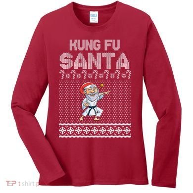 Kung Fu Santa Ugly Christmas Women's Long Sleeve Shirt