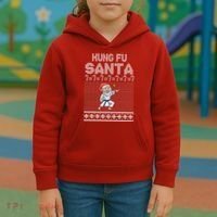 Kung Fu Santa Ugly Christmas Kids Hoodie thumb 3
