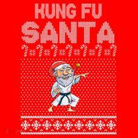 Kung Fu Santa Ugly Christmas Kids Hoodie thumb 5