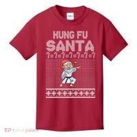 Kung Fu Santa Ugly Christmas Kids T-Shirt thumb 0