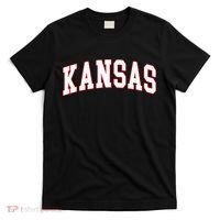 Kansas United States Varsity Style White Red Font T-Shirt thumb 0