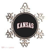 Kansas United States Varsity Style White Red Font Ornament thumb 0