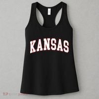 Kansas United States Varsity Style White Red Font Women's Tank Top thumb 3