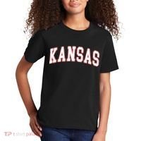 Kansas United States Varsity Style White Red Font Kids T-Shirt thumb 2