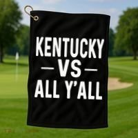 Kentucky vs all y'all Golf Towel thumb 1