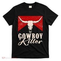 Killers Vintage Cowboy Western Rodeo Bull Skull T-Shirt thumb 0