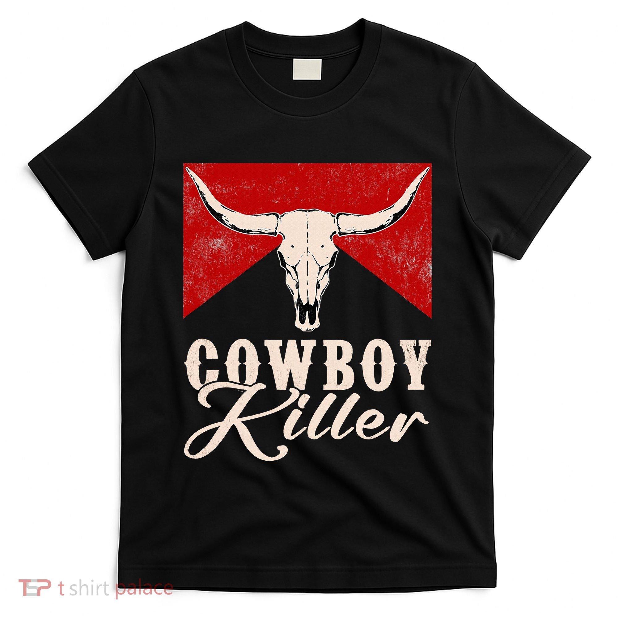 Killers Vintage Cowboy Western Rodeo Bull Skull T-Shirt