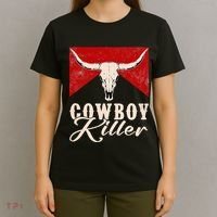 Killers Vintage Cowboy Western Rodeo Bull Skull T-Shirt thumb 4