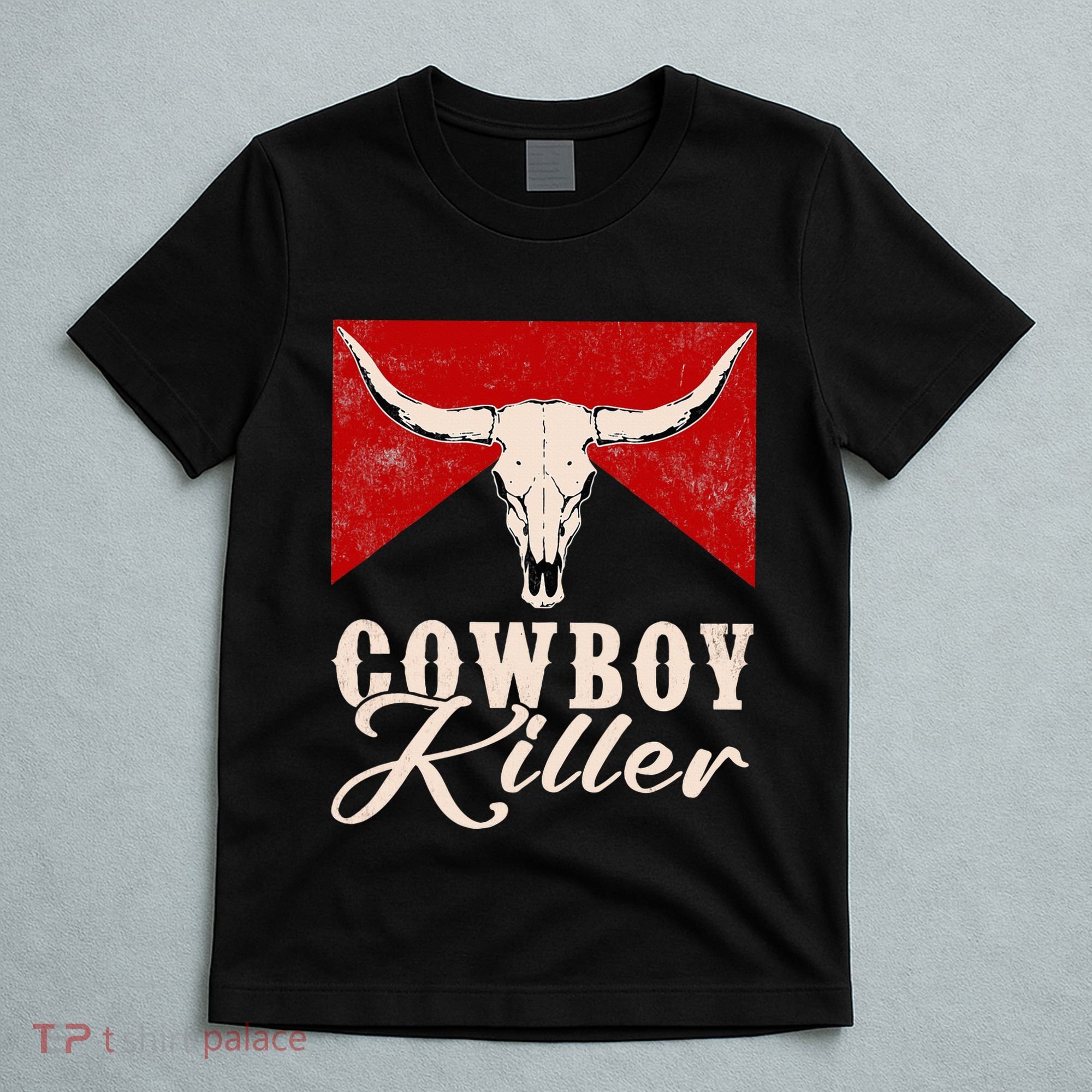 Killers Vintage Cowboy Western Rodeo Bull Skull T-Shirt