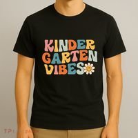 Kindergarten Vibes - Kinder Crew Retro First Day of School T-Shirt thumb 3
