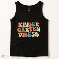 Kindergarten Vibes - Kinder Crew Retro First Day of School Tank Top thumb 2