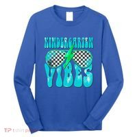 Kindergarten Vibes Kinder Crew Retro First Day Of School Long Sleeve Shirt thumb 0