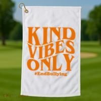 Kind Vibes Only End Bullying Golf Towel thumb 1