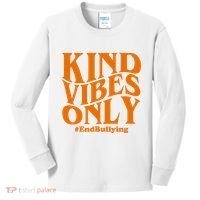 Kind Vibes Only End Bullying Kids Long Sleeve Shirt thumb 0