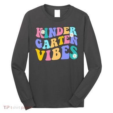 Kindergarten Vibes Retro Colorful Long Sleeve Shirt