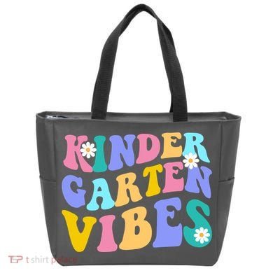 Kindergarten Vibes Retro Colorful Tote Bag