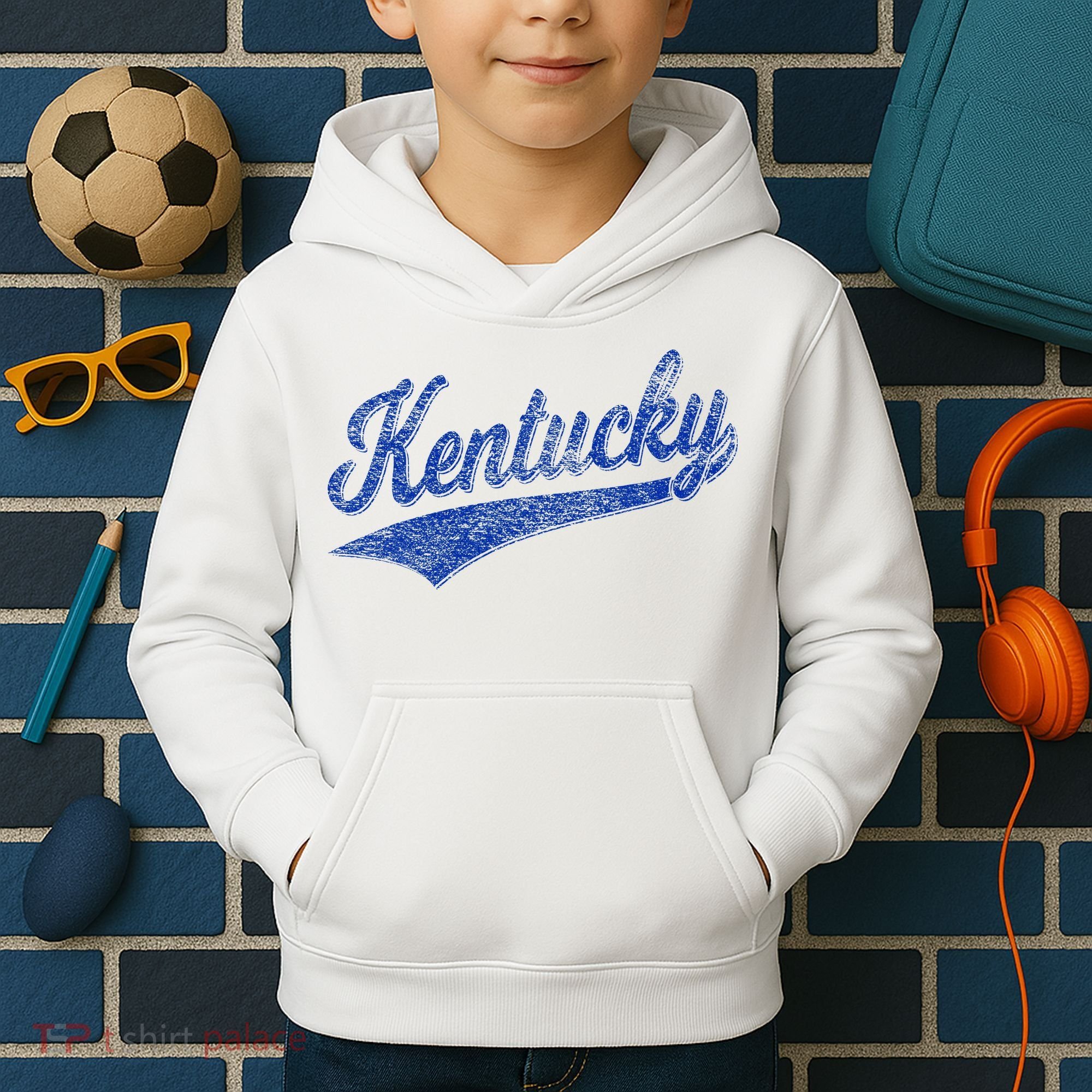 Kentucky Varsity Script Classic Sports Jersey Style Kids Hoodie