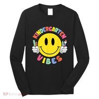 Kindergarten Vibes Teachers Kid Kinder Crew Back To School Long Sleeve Shirt thumb 0