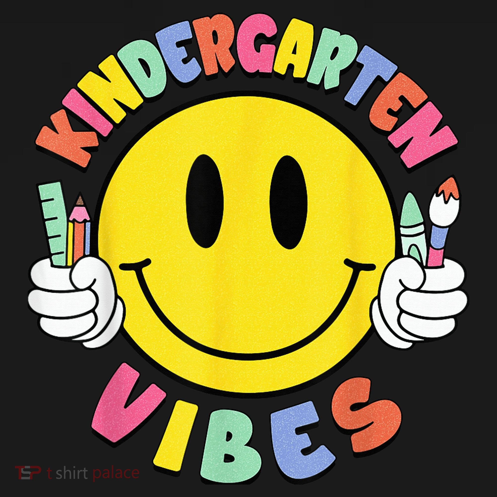 Kindergarten Vibes Teachers Kid Kinder Crew Back To School Long Sleeve Shirt