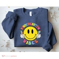 Kindergarten Vibes Teachers Kid Kinder Crew Back To School Sweatshirt thumb 2
