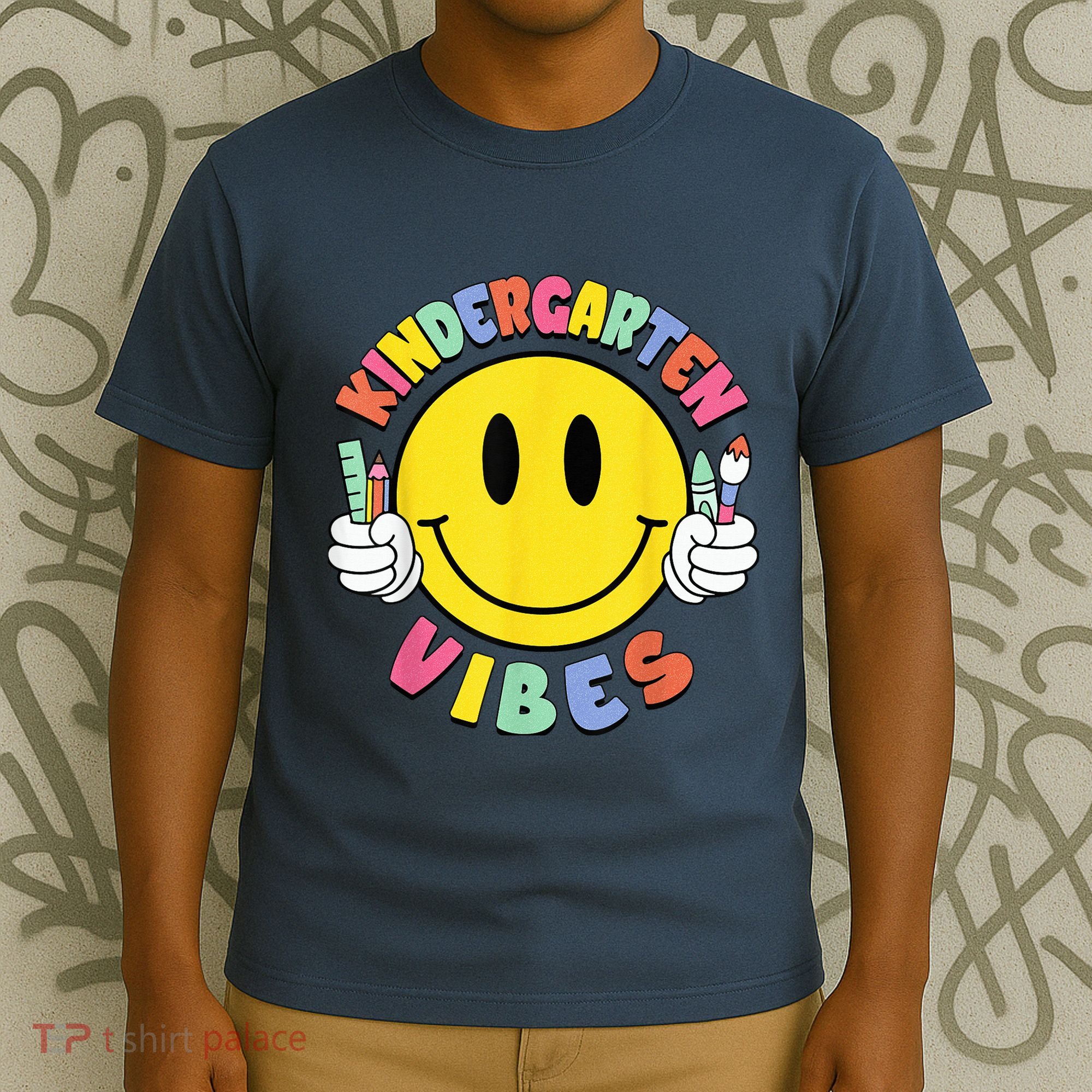 Kindergarten Vibes Teachers Kid Kinder Crew Back To School T-Shirt