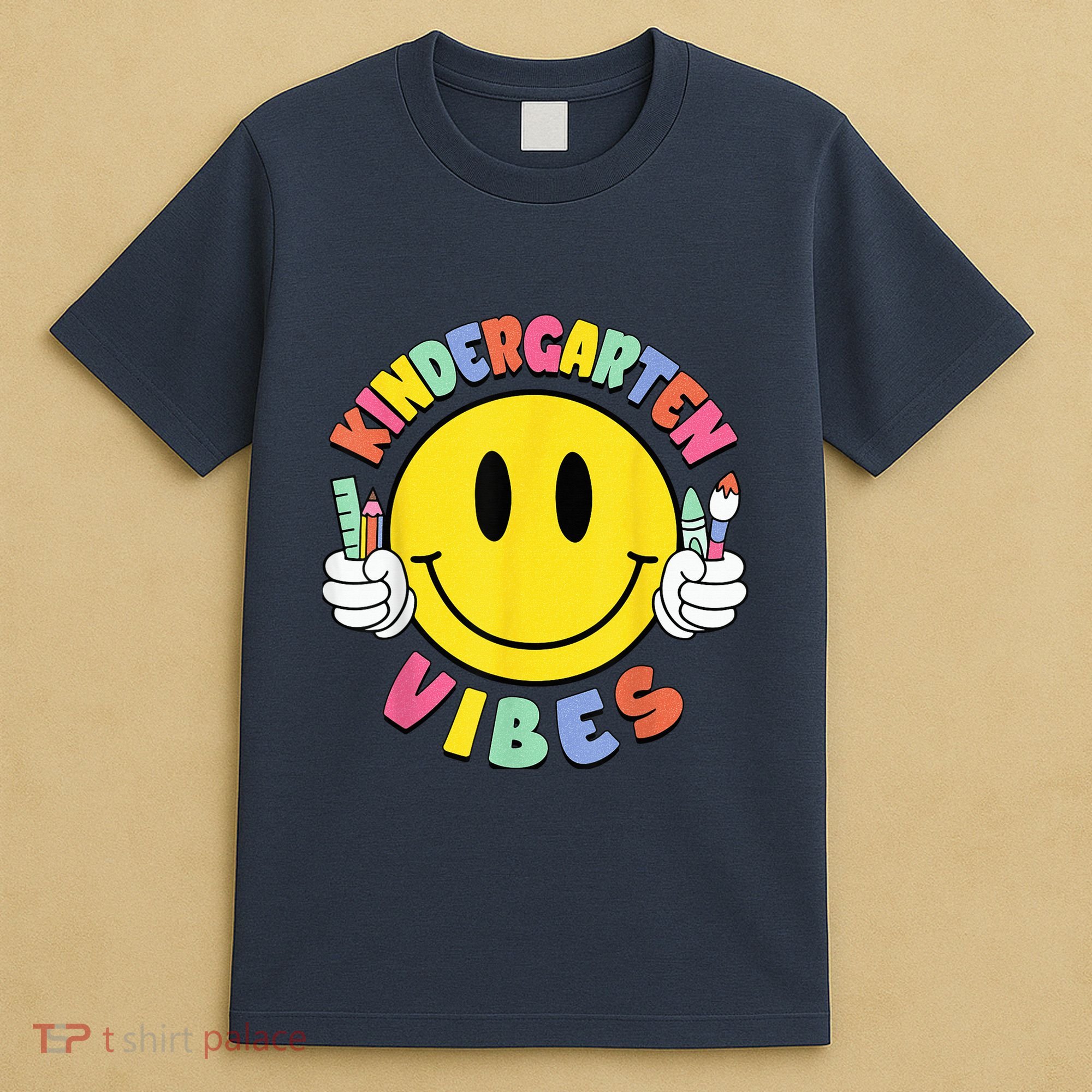 Kindergarten Vibes Teachers Kid Kinder Crew Back To School T-Shirt