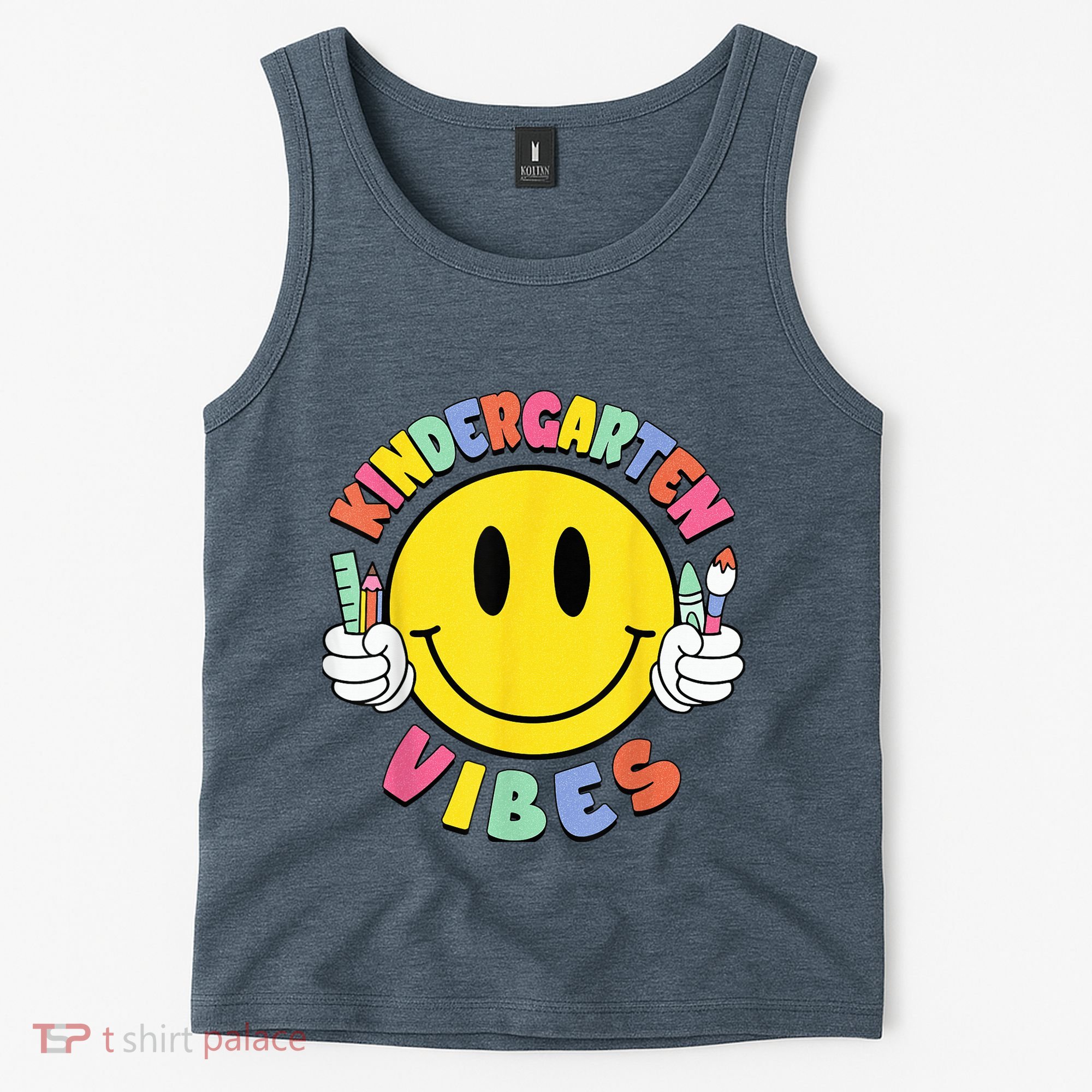 Kindergarten Vibes Teachers Kid Kinder Crew Back To School Tank Top