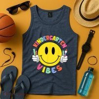 Kindergarten Vibes Teachers Kid Kinder Crew Back To School Tank Top thumb 4